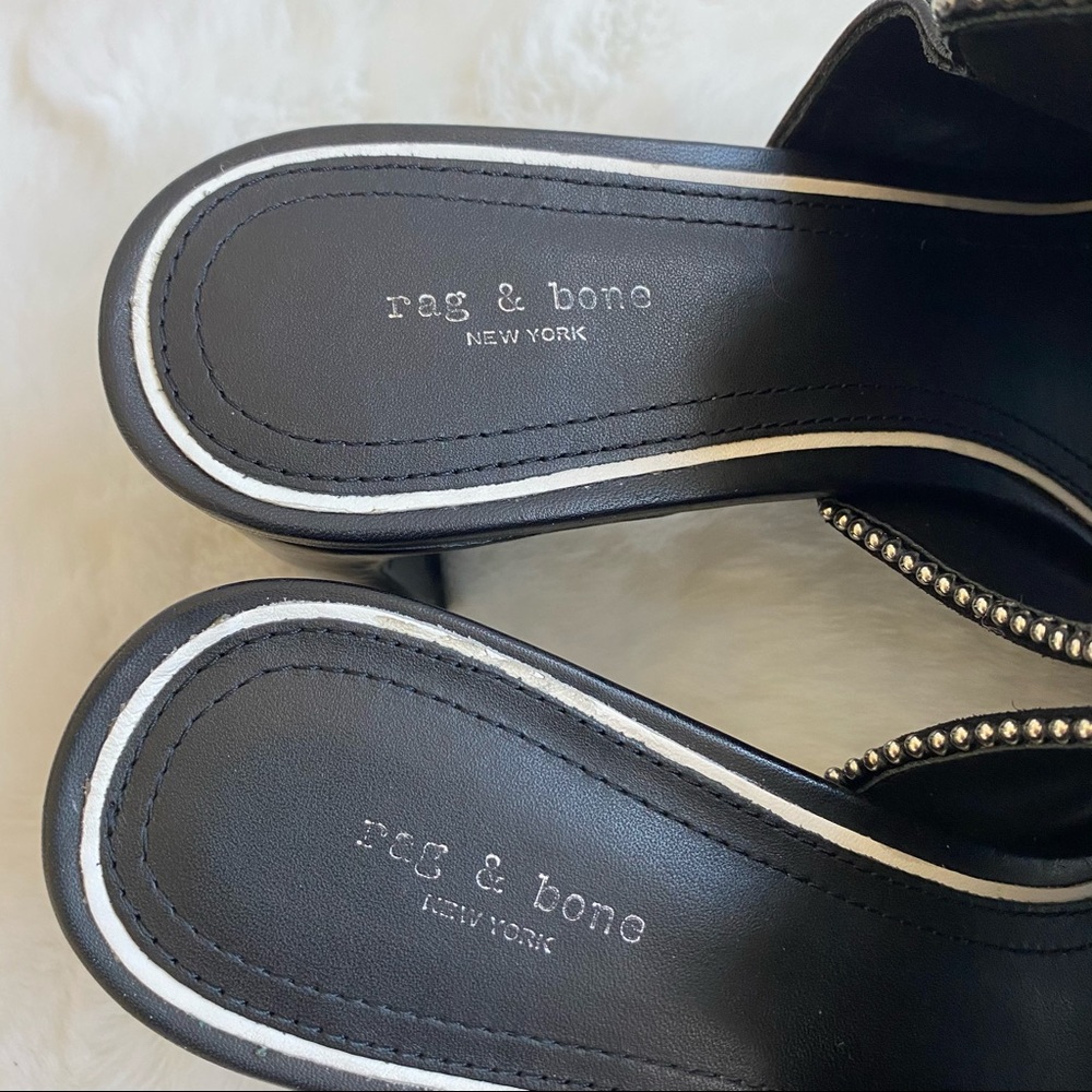 Rag & Bone Myla Suede Leather Studded Mules | Sz 7 - Picture 2 of 10